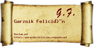 Garzsik Felicián névjegykártya